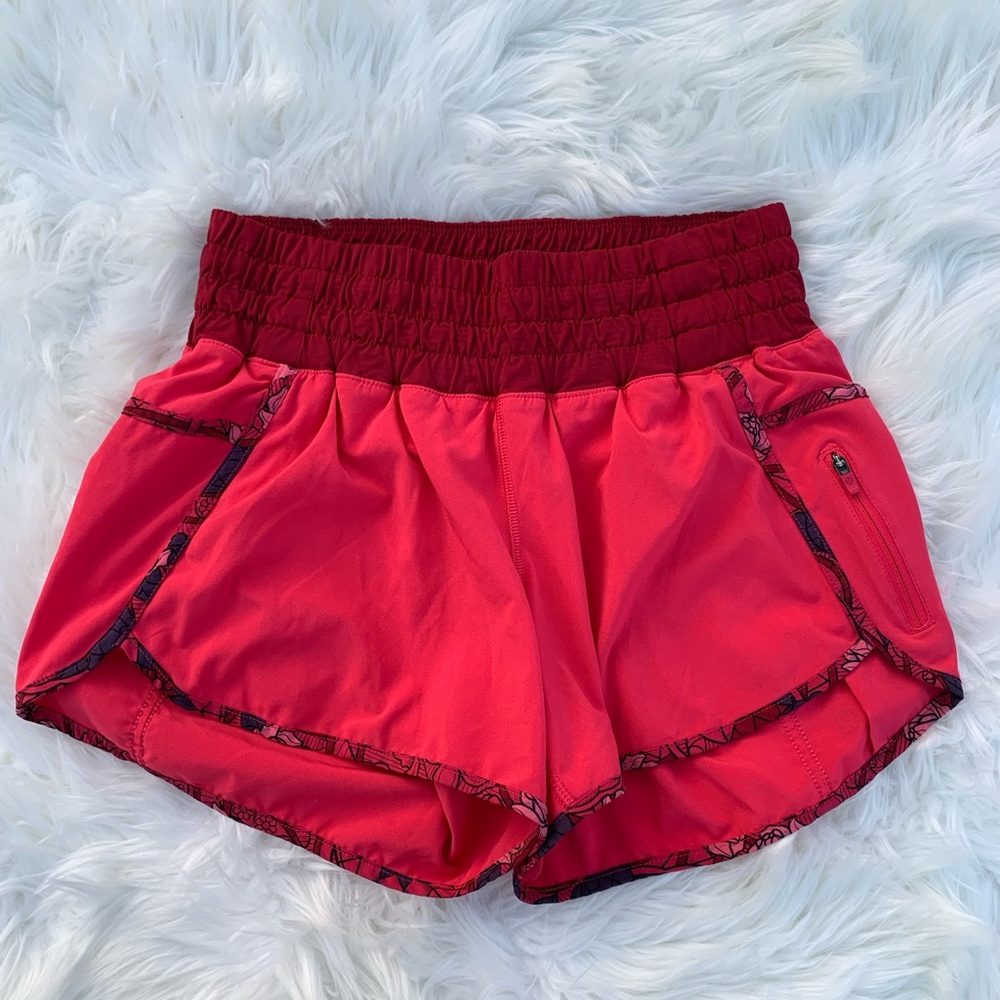 LULULEMON red pink tracker shorts